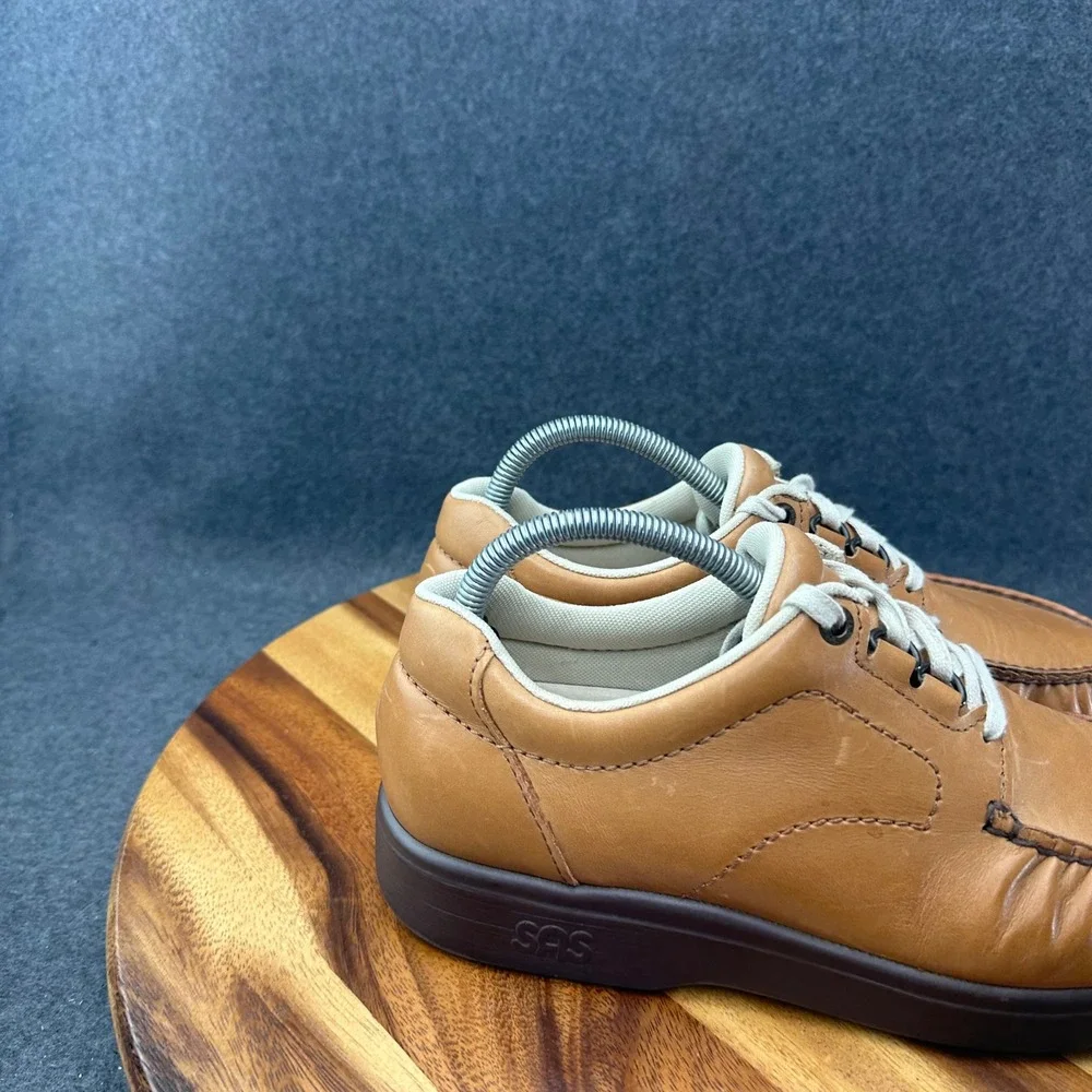 SAS Bout Time Men's Size 8.5M Brown Leather Lace Up Casual Loafers Comfort
